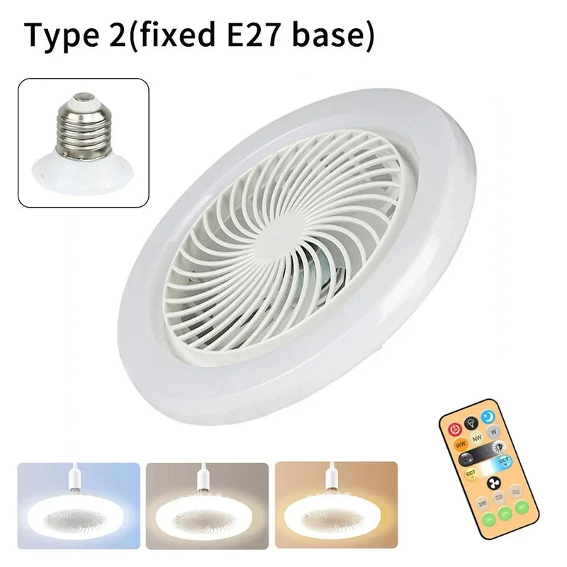 Ventilador de teto com lâmpada de LED e controle remoto