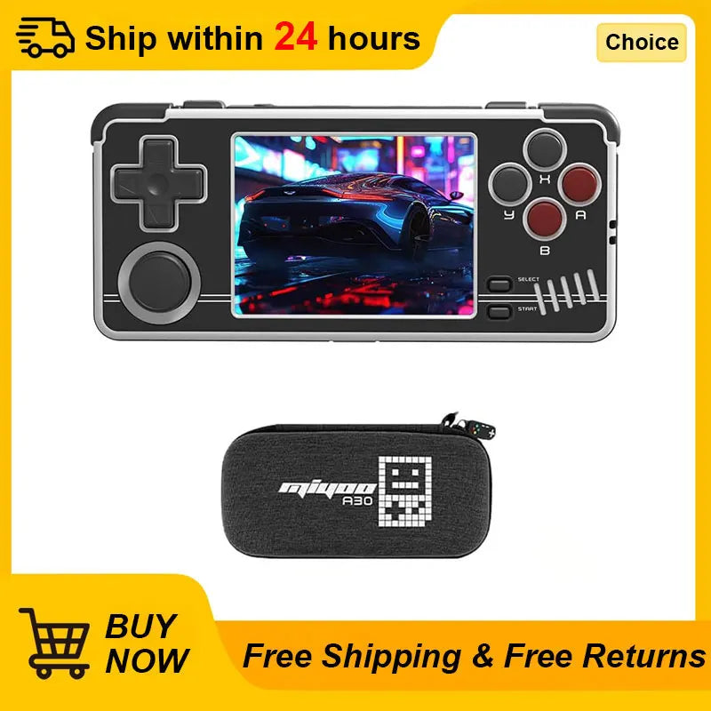 MIYOO A30 Retro Game Console 2.8” IPS HD com Case Protetora