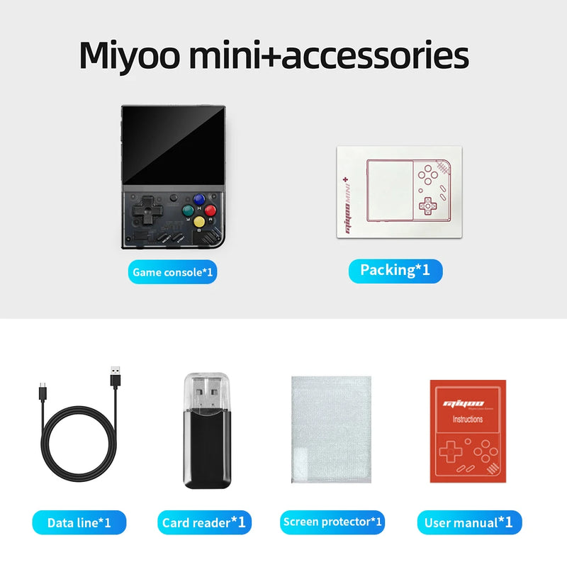 MIYOO Mini Plus Portable Retro Handheld Game Console V2 Mini+ IPS Screen Classic Video Game Console Linux System Children's Gift